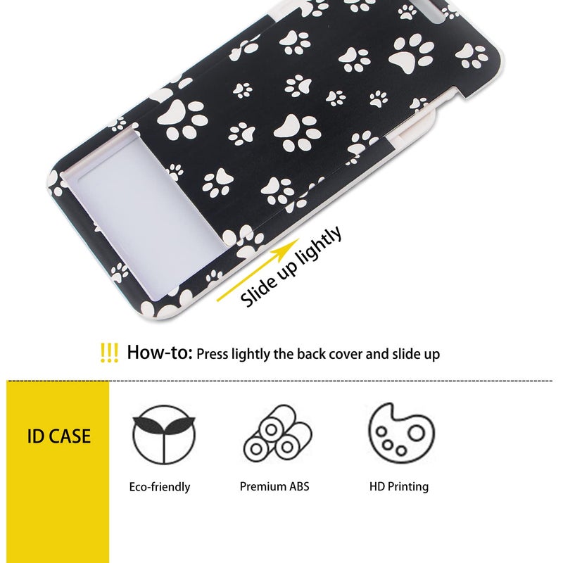 DMLSKY Cute ID Badge Holder with Paw Print Designed Fabric Strap Neck Lanyard for Men Women (Hard Case) - Image 2